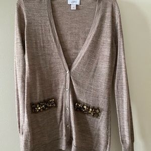 Dark Beige beautiful cardigan XS
